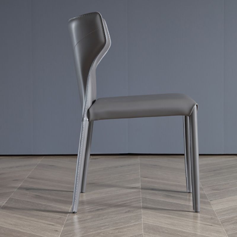 Modern Style Wingback Dining Side Chair Leather Dining Armless Chair for Home Use Clearhalo ' kitchen&dining_furn' 'Dining Chairs' 'Dining Tables & Seating' 'dining_chair' 'furn' 'furn_dining_chair' 'Furniture' 'furniture_dining_chair' 'Kitchen & Dining Furniture' 'kitchen' 1200x1200_835dbb53-395a-40da-88bc-0502787f05ab