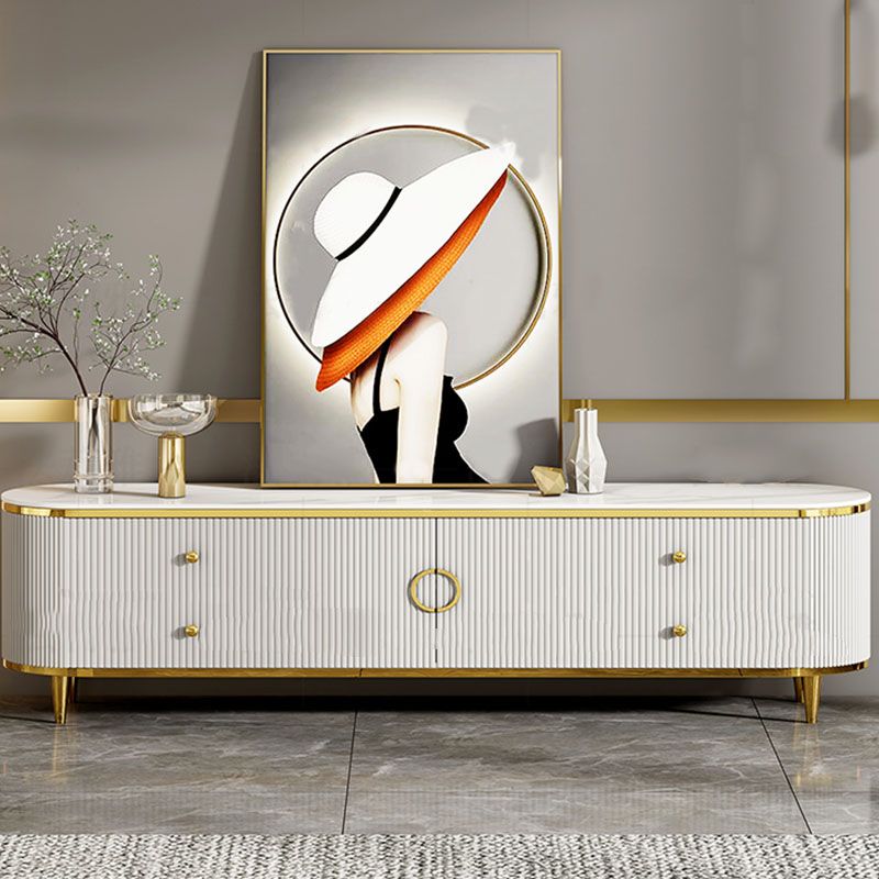 Contemporary White TV Stand Console 4-Drawer Enclosed Storage TV Media Stand Clearhalo 'furn' 'furn_tv_stands_entertainment_centers' 'Furniture' 'Living Room Furniture' 'TV Stands & Entertainment Centers' 'TV Stands & Media Storage Furniture' 'tv_stands_entertainment_centers' 1200x1200_835f0853-da89-428c-8b37-e0bd02e6dcaa