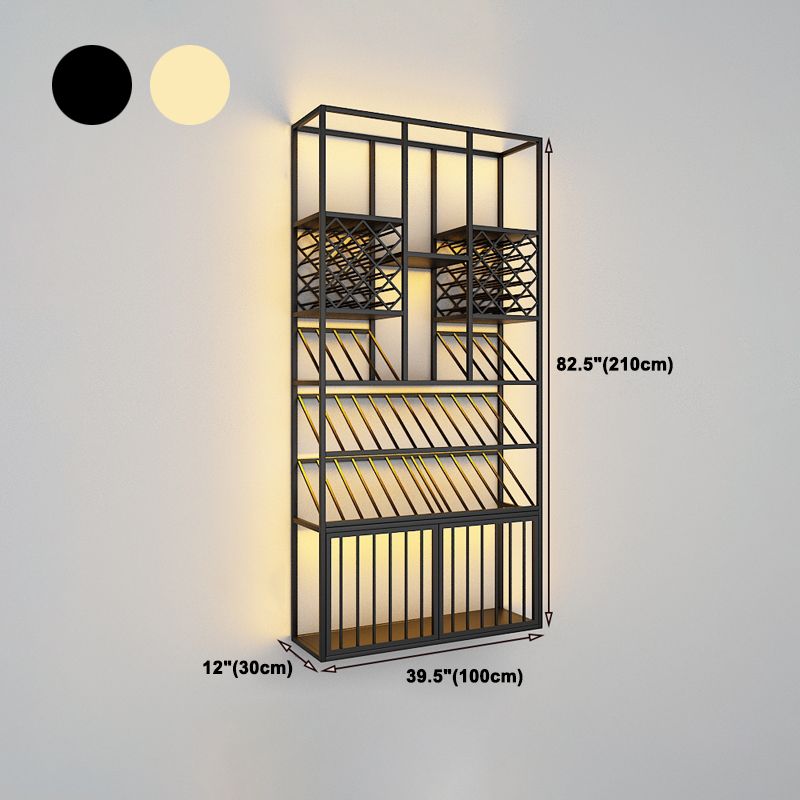 Bottiglia di vino da pavimento in ferro e portabottiglie moderna portanate moderne con scaffale