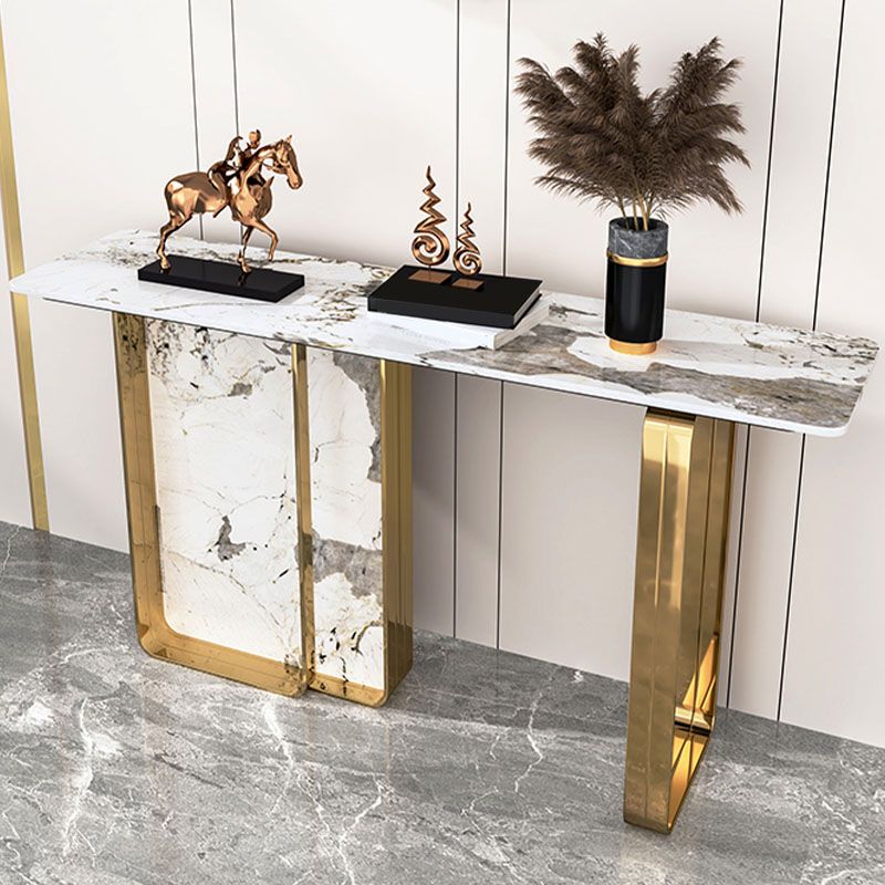 Tavolo di accento del rettangolo di pietra moderna da 31,5 "tavolino alto