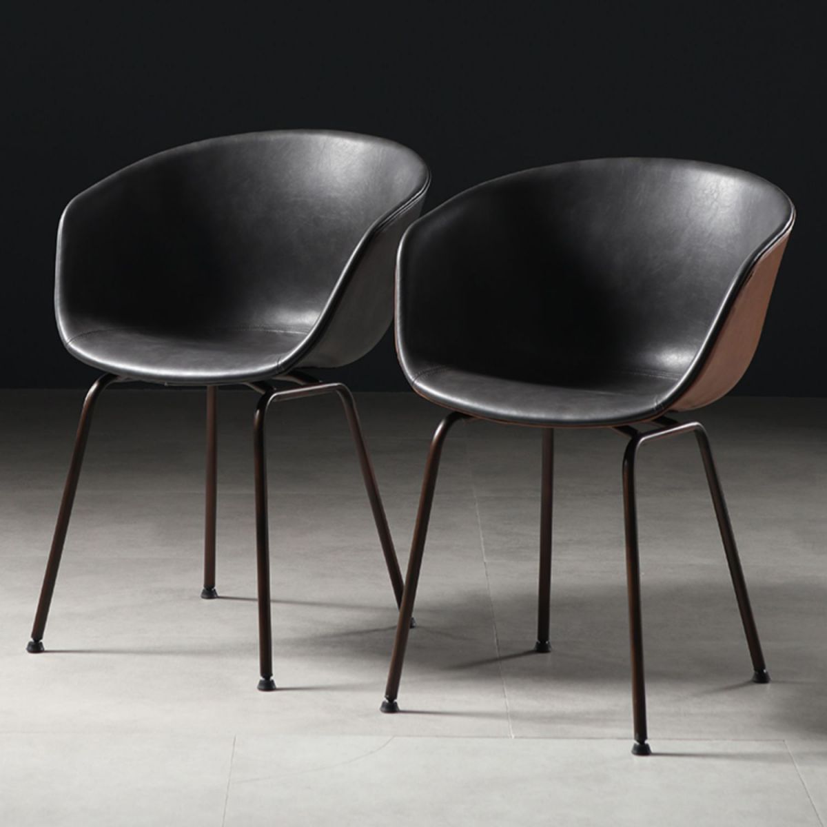 Industrial Style Metal Matte Finish Dining Arm Chair Solid Back Dining Chair Clearhalo ' kitchen&dining_furn' 'Dining Chairs' 'Dining Tables & Seating' 'dining_chair' 'Furniture' 'furniture_dining_chair' 'Kitchen & Dining Furniture' 'kitchen' 1200x1200_83613ae1-3deb-4f66-a268-5b97e545e532