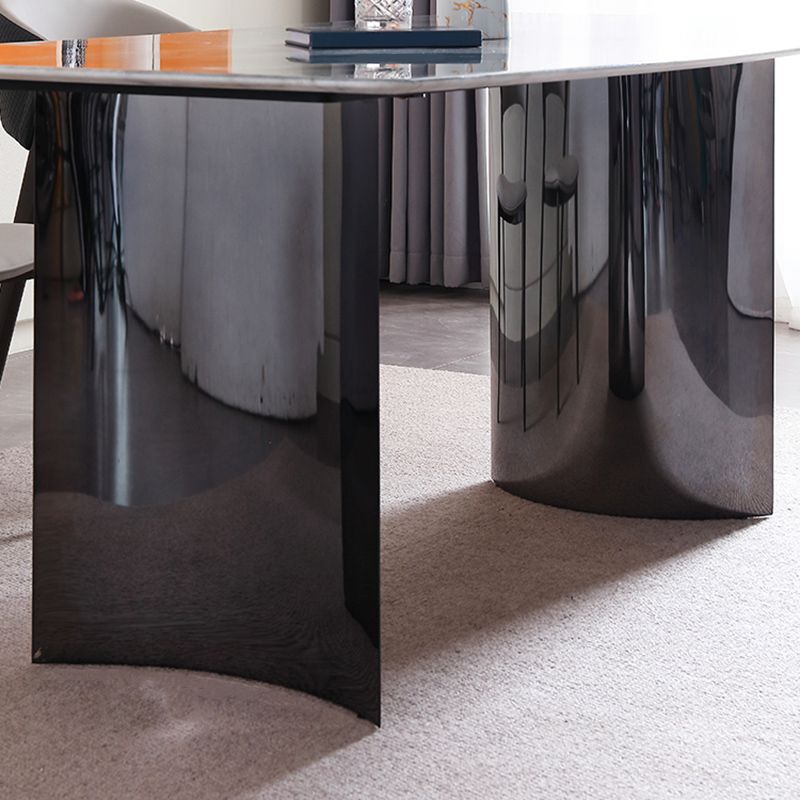 Moderne eetgelegenheid 1/5/7 PCS Rechthoek Marmeren eettafel met armloze stoelen