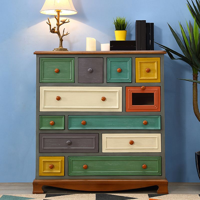 Cómoda vertical de madera con cajones para dormitorio náutico