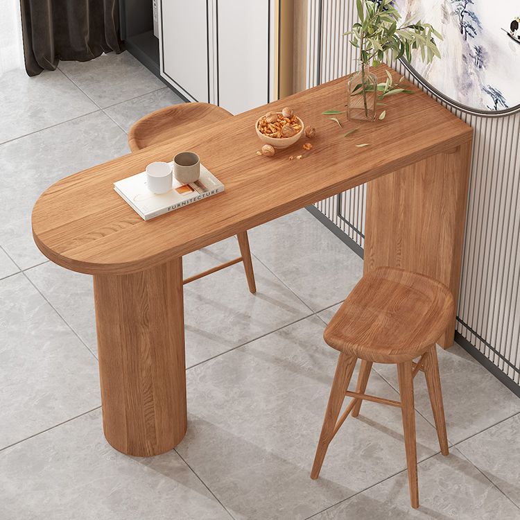Pine Wood Bar Dining Table Contemporary Bar Table with Sled Base Clearhalo 'Bar Furniture' 'Bar Tables' 'bar_tables' 'furn' 'furn_bar_tables' 'Furniture' 'furniture_bar_tables' 'Kitchen & Dining Furniture' 1200x1200_836456d7-1aec-4c92-b848-740896aa205d