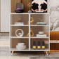 Polished Finish Metal Sideboard Glam Indoor Dining Server with Clear Glass Doors Clearhalo 'buffet_sideboard' 'Buffets & Sideboards' 'furn' 'furn_buffet_sideboard' 'Furniture' 'Kitchen & Dining Furniture' 1200x1200_83645a1f-f119-489d-8f39-7d8c7d2acb76