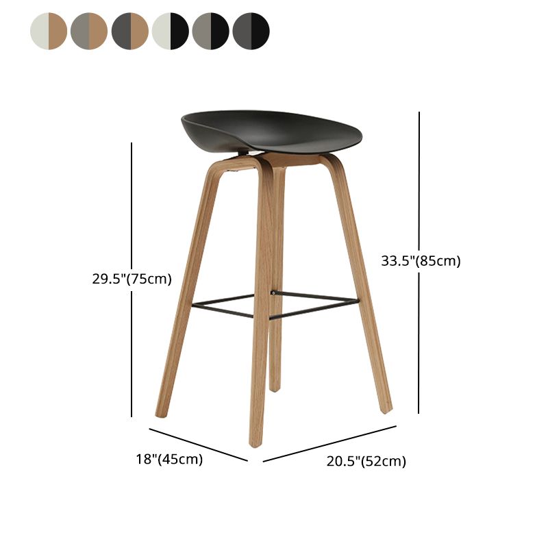 Modern Beech Bar Stool Backrest Bucket Counter Height Stool with Plastic Seat Clearhalo 'Bar Furniture' 'Bar Stools' 'bar_stools' 'furn' 'furn_bar_stools' 'furniture_bar_stools' 'Kitchen & Dining Furniture' 'kitchen&dining_furn' 'kitchen' 'kitchen_furn' Furniture' 1200x1200_8364c44c-14e1-4c02-b6fe-9c7de082d2e8
