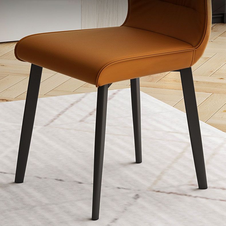 Contemporary Restaurant Leather Side Chair Matte Finish Solid Back Dining Chair Clearhalo 'Dining Chairs' 'Dining Tables & Seating' 'dining_chair' 'furn' 'furn_dining_chair' 'Furniture' 'Kitchen & Dining Furniture' 1200x1200_8366b653-3aea-4ea8-a73f-356394d5ae83