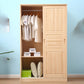 Modern Freestanding Wardrobe Pine Solid Wood Wardrobe with Drawer