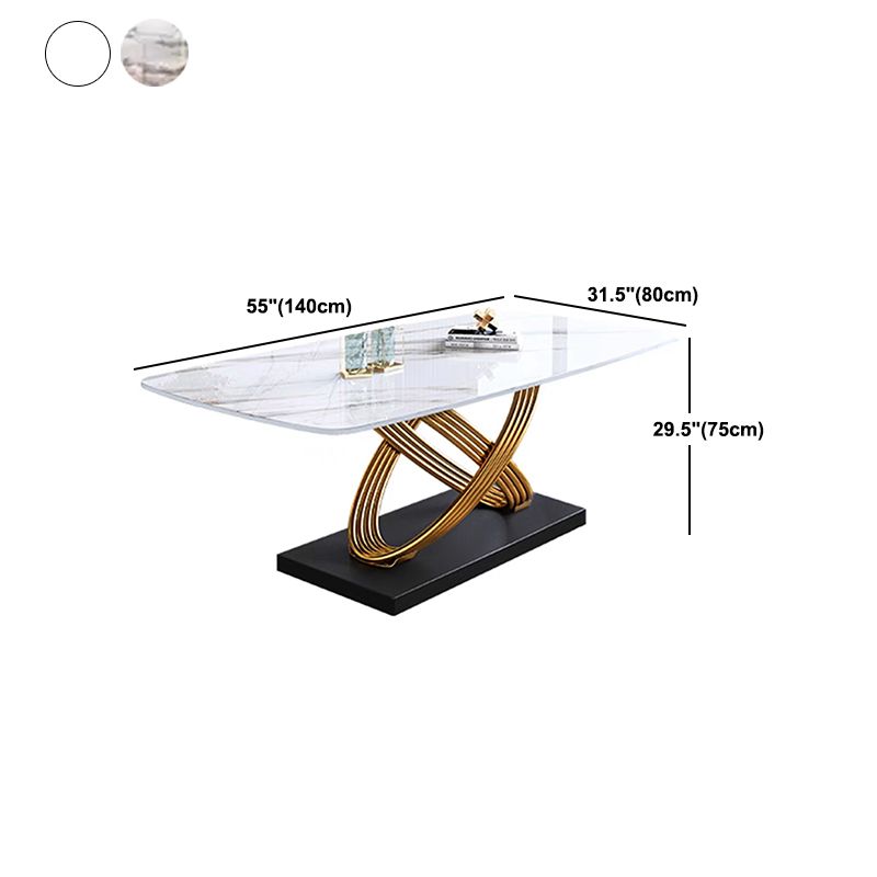 1/4/5/7 Pieces Rectangular Dining Set Luxurious Sintered Stone Top Dinette Table Set Clearhalo 'Dining Room Sets' 'Dining Tables & Seating' 'dining_room_set' 'furn' 'furn_dining_room_set' 'Furniture' 'Kitchen & Dining Furniture' 1200x1200_8368d7cc-7841-418c-811d-495940e36801