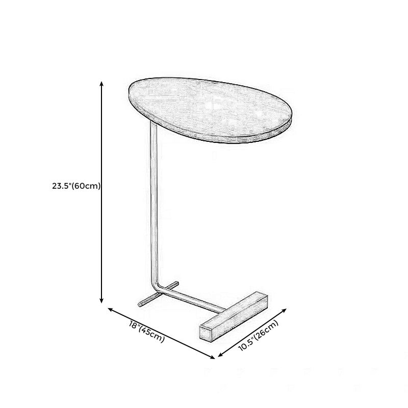 Pedestal Base Design Solid Wood Table Iron Base Free Shape Side Table