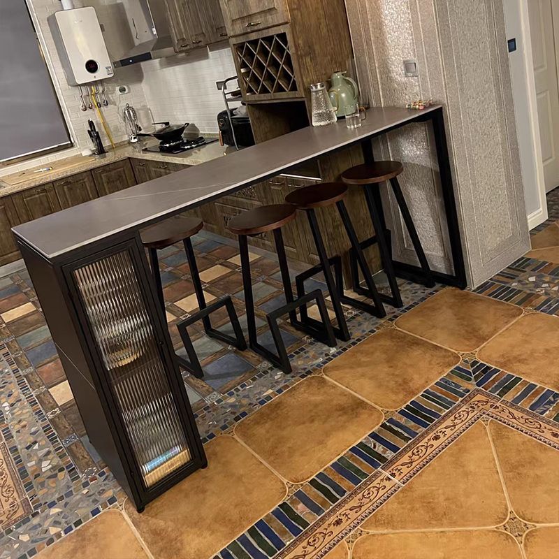 Tavolo da bar rettangolo tavolo da pranzo grigio per soggiorno da cucina