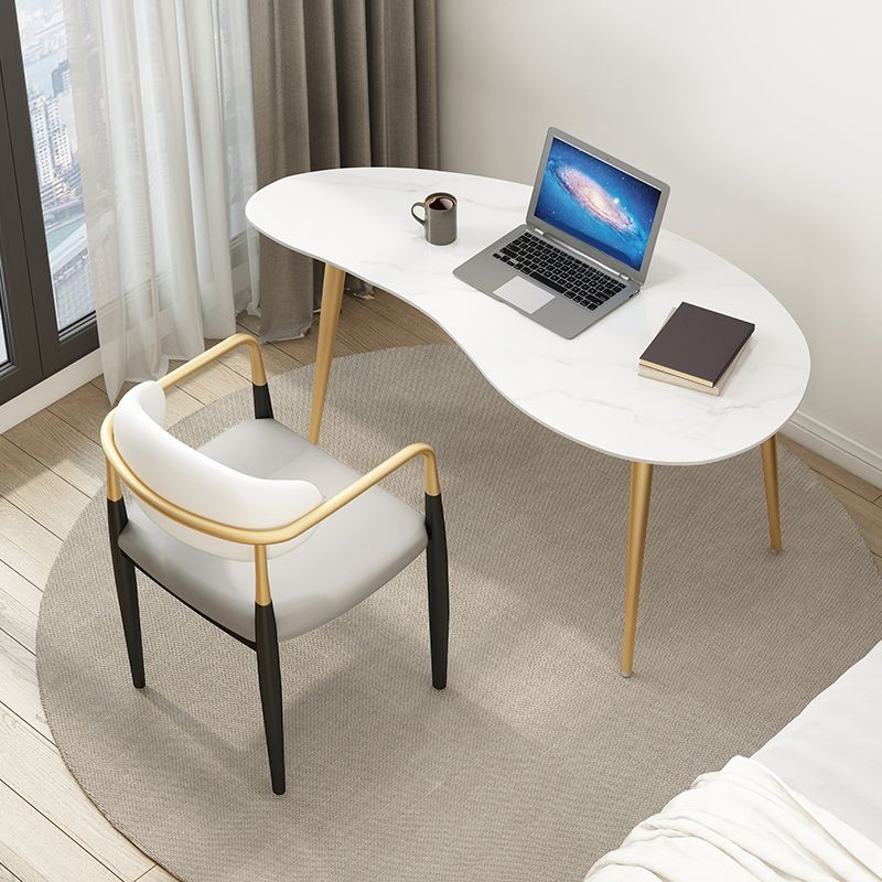 Irregular Shaped Office Conference Table Stone Writing Desk in White Clearhalo 'furn' 'furn_office_desk' 'Furniture' 'Office Desks' 'Office Furniture' 'office_desk' 1200x1200_836c0147-8e40-4850-ae0d-f883d2beeb4f