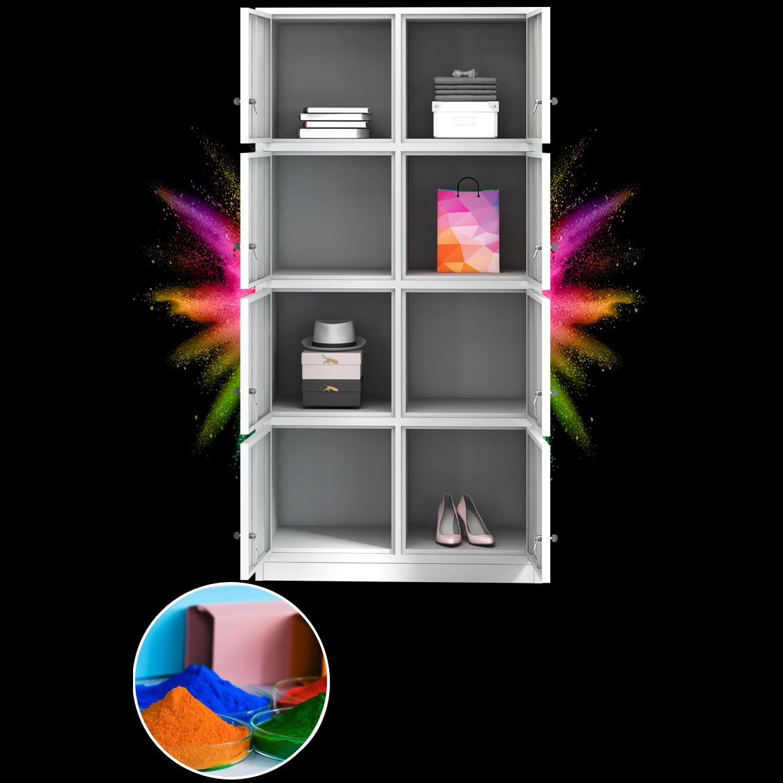 Contemporary Steel Storage Cabinet Hinged Wardrobe Armoire for Home Clearhalo 'Armoires & Wardrobes' 'armoires_wardrobes' 'Bedroom Furniture' 'furn' 'furn_armoires_wardrobes' 'Furniture' 1200x1200_836fc3bc-c98e-48d0-b716-f3959f7b3a49
