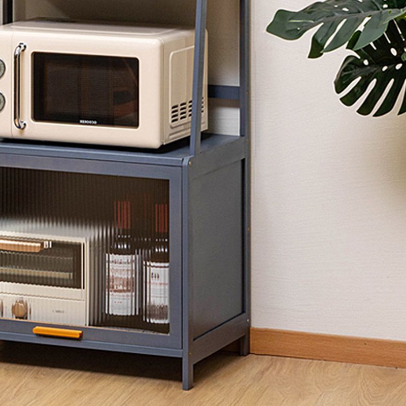 Server da pranzo per pranzo a porte acriliche moderne server grigio con archiviazione aperta