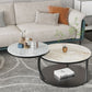 Contemporary Coffee Table Round Stone Top Extendable Coffee Cocktail Table Clearhalo 'Coffee & Accent Tables' 'Coffee Tables' 'coffee_tables' 'furn' 'furn_coffee_tables' 'Furniture' 'Living Room Furniture' 1200x1200_83702b6c-769b-49b9-b022-2a00a5540ede