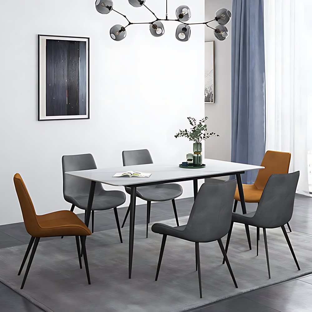 Rectangle Shape Industrial Style Dining Table Sintered Stone Fixed ...