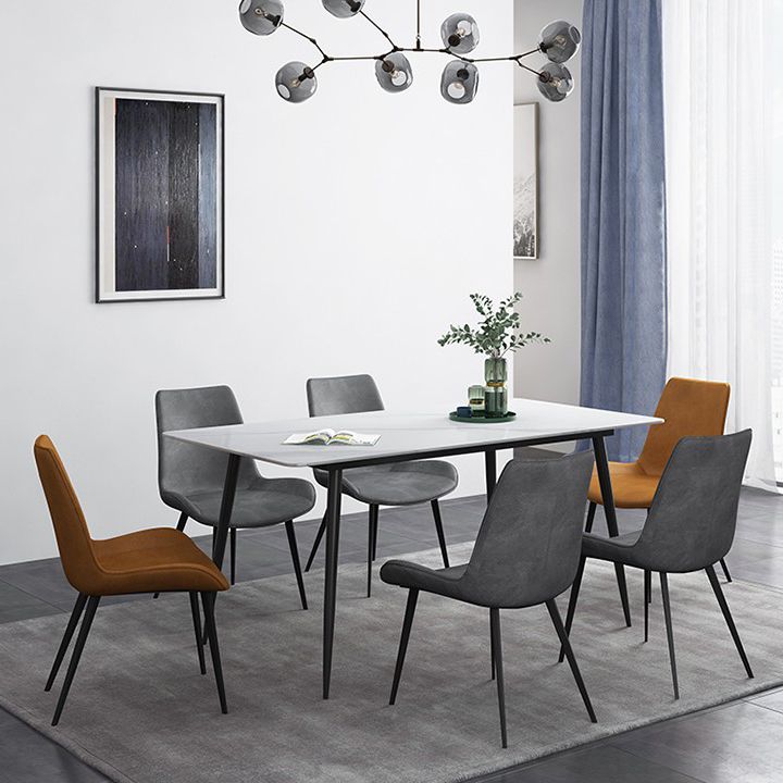 Rectangle Shape Industrial Style Dining Table Sintered Stone Fixed Table for Restaurant Clearhalo ' dining_table' 'Dining Tables & Seating' 'Dining Tables' 'furn' 'furn_dining_table' 'Furniture' 'furniture_dining_table' 'Kitchen & Dining Furniture' 'kitchen&dining_furn' 'kitchen' 'kitchen_dining_table' 1200x1200_8370bf98-a89f-43fa-a49d-c618bf335949