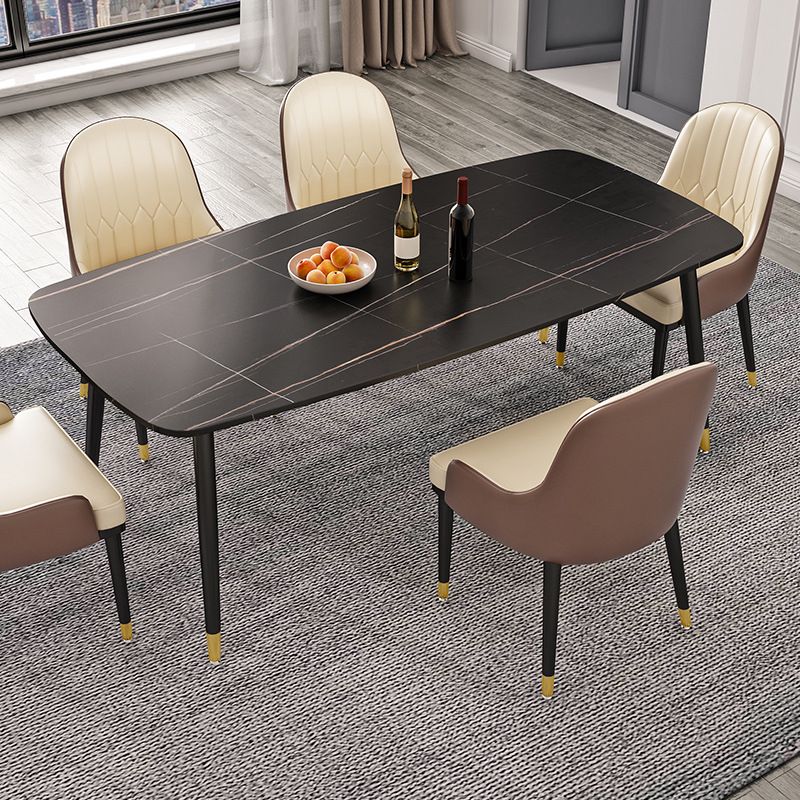Rectangle Sintered Stone Dining Table Traditional Luxury Dining Table with 4 Legs Clearhalo ' dining_table' 'Dining Tables & Seating' 'Dining Tables' 'furn' 'furn_dining_table' 'Furniture' 'furniture_dining_table' 'Kitchen & Dining Furniture' 'kitchen&dining_furn' 'kitchen' 'kitchen_dining_table' 1200x1200_837123a1-2885-4f70-bcfa-b8ad5b94e946