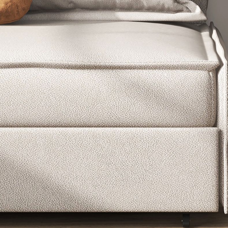 Grijze faux lederen slaper bank 34,64 "brede armloze slaapbank met gestoffeerd