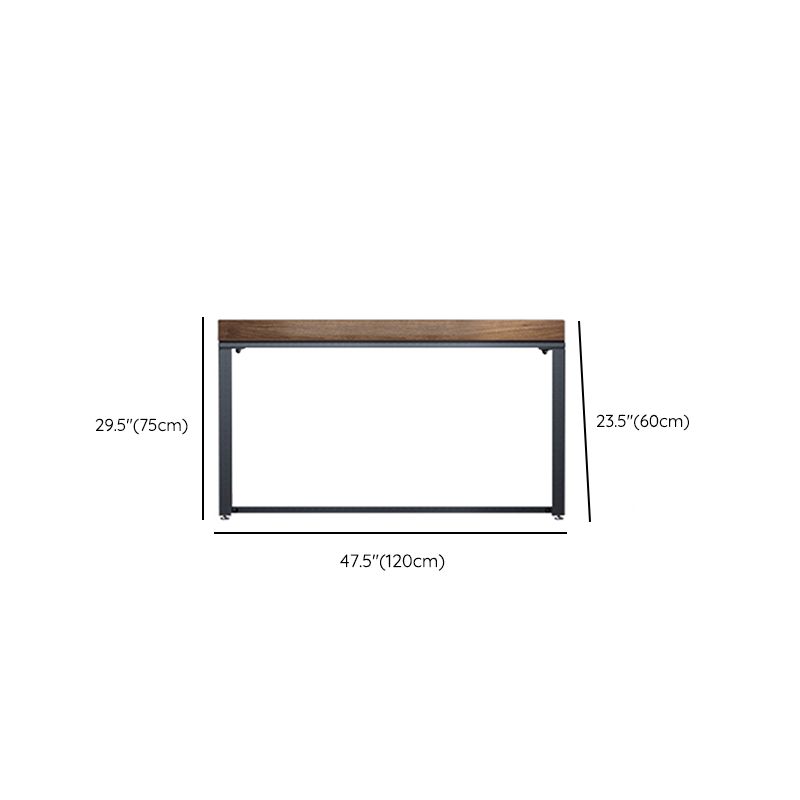 Rectangular Industrial Writing Desk Wood Computer Desk with Metal Legs