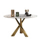 Stone Top Dining Table Contemporary Dining Table with Pedestal Base in Gold Clearhalo 'Dining Tables & Seating' 'Dining Tables' 'dining_table' 'furn' 'furn_dining_table' 'Furniture' 'furniture_dining_table' 'Kitchen & Dining Furniture' 'kitchen' 'kitchen_dining_table' 1200x1200_837522fb-3f63-400f-baaa-d9fa71e40307