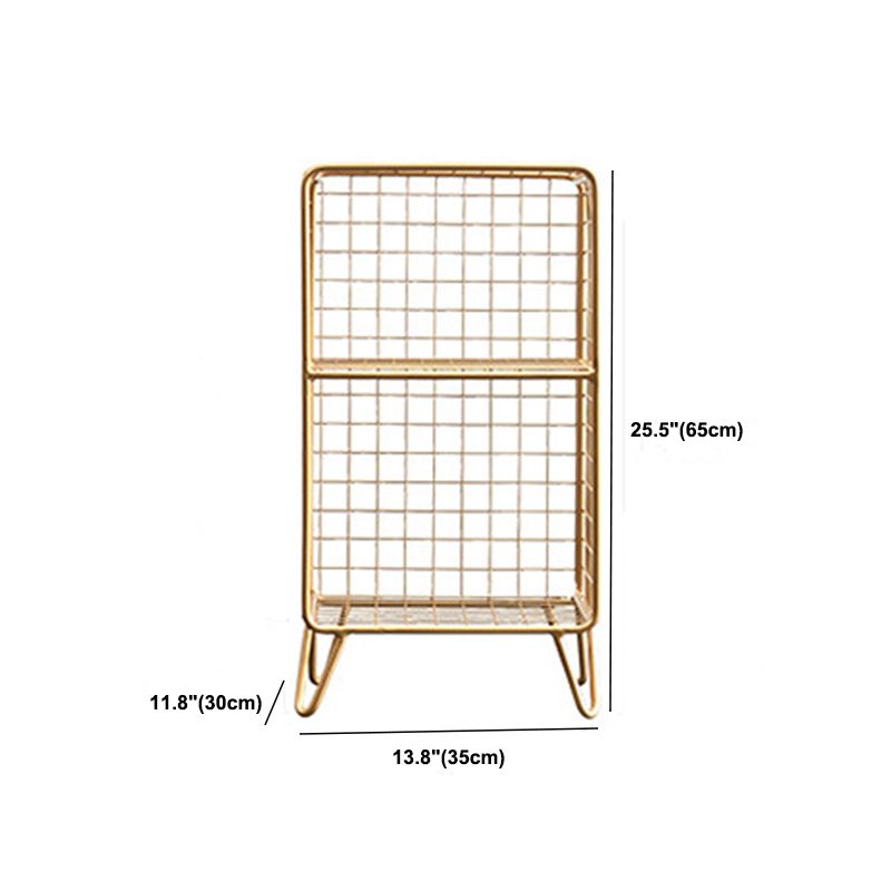 Libreria in acciaio con ripiani da 12 "W Gold Chiusure Back Bookcase per soggiorno