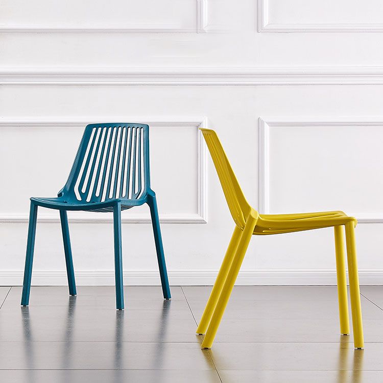 Contemporary Plastic Side Chair Slat Back Kitchen Dining Room Chair Clearhalo 'Dining Chairs' 'Dining Tables & Seating' 'dining_chair' 'furn' 'furn_dining_chair' 'Furniture' 'furniture_dining_chair' 'Kitchen & Dining Furniture' 1200x1200_83767daf-afdb-4322-a740-ccba1207afe4