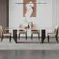 Mesa rectangular moderna mesa de comedor de piedra sinterizada con patas de metal