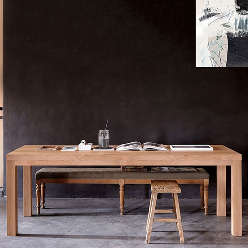 Rectangle 4 Legs Dining Table Medieval Modern Style Wood Table for Kitchen Clearhalo 'Dining Tables & Seating' 'Dining Tables' 'dining_table' 'furn' 'furn_dining_table' 'Furniture' 'Kitchen & Dining Furniture' 1200x1200_83777bd1-efe8-4d97-8745-159d507ed7cd