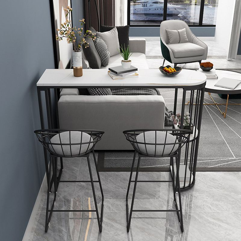 Mesa de comedor moderna de piedra sinterizada con estantes de almacenamiento para cocina y sala de estar