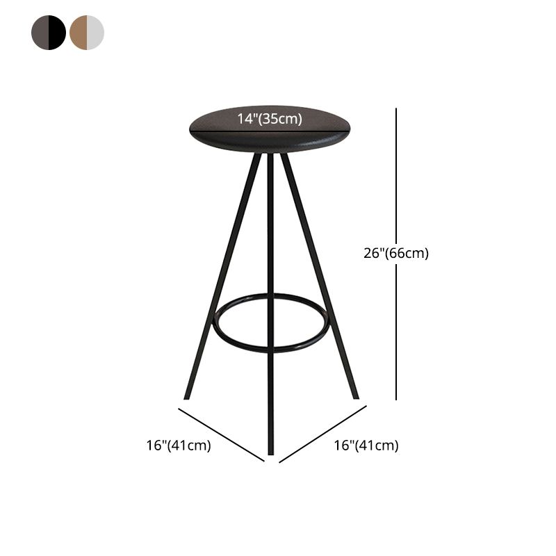 Industrial Style Barstools Leather Seats Metal 3 Legs Counter Stools for Dining Room Clearhalo 'Bar Furniture' 'Bar Stools' 'bar_stools' 'furn' 'furn_bar_stools' 'Furniture' 'furniture_bar_stools' 'Kitchen & Dining Furniture' 1200x1200_8379065e-7674-4a6a-bcd5-3e882a946532