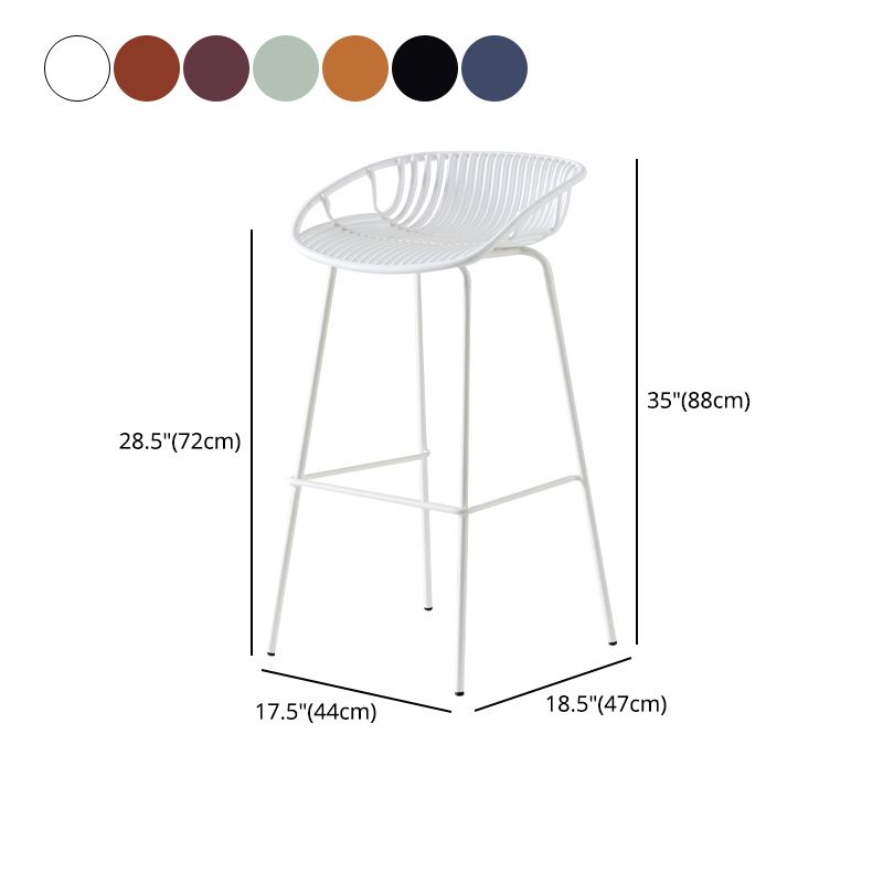 Modern Dessert Shop Low Back Stool Matte Finish Iron Bar Stool Clearhalo 'Bar Furniture' 'Bar Stools' 'bar_stools' 'furn' 'furn_bar_stools' 'Furniture' 'furniture_bar_stools' 'Kitchen & Dining Furniture' 1200x1200_8379c423-a16d-4bbf-87a7-ab6c4f75838c