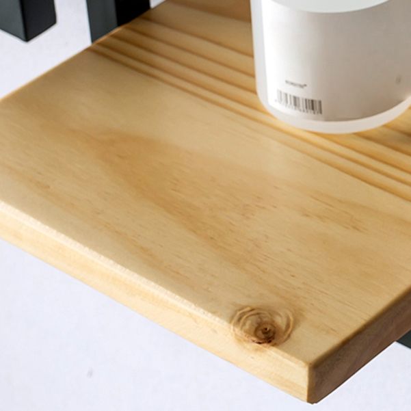 Bibliothèque étagère murale en métal industriel et étagère en bois