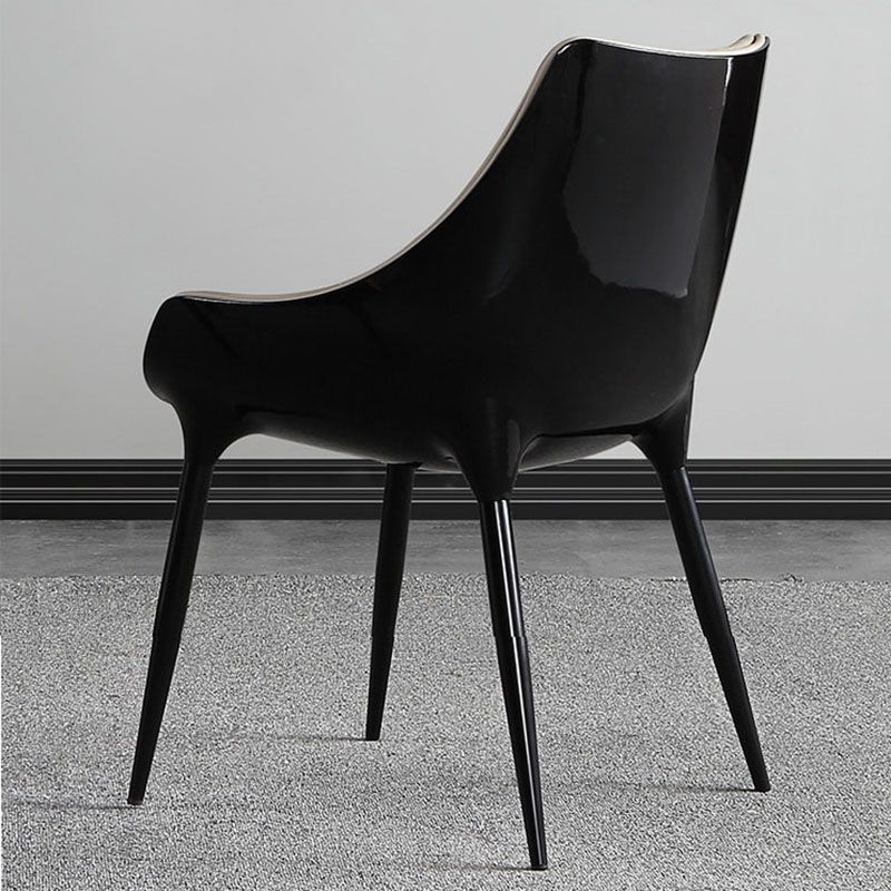 Contemporary Style Leather Dining Chairs Solid Back Arm Side Chairs (Set of 2) Clearhalo ' kitchen&dining_furn' 'Dining Chairs' 'Dining Tables & Seating' 'dining_chair' 'furn' 'furn_dining_chair' 'Furniture' 'furniture_dining_chair' 'Kitchen & Dining Furniture' 'kitchen' 1200x1200_837a85a2-2747-46ba-b399-098602eed529