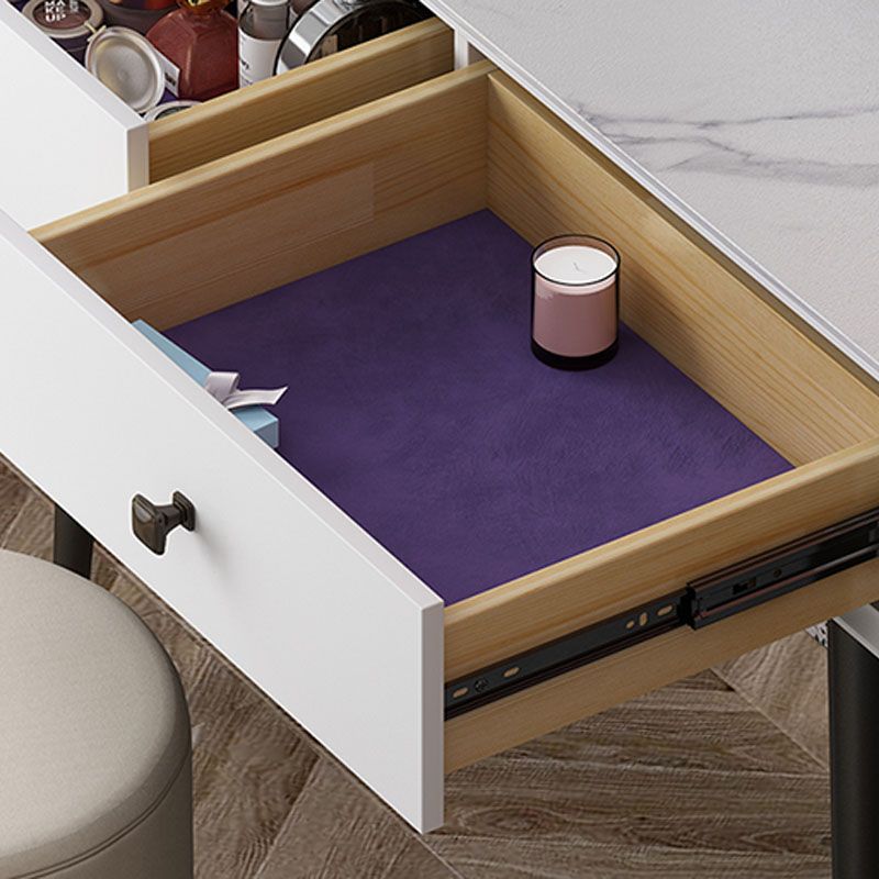 引き出し付きバニティストーンメイクドレッシングテーブルスツールセット-31.5 "H