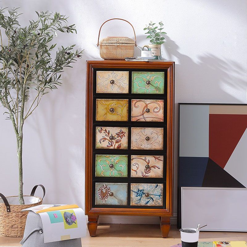 Stoccaggio in legno toracano moderno cameretta per la camera da letto in stile bianco in bianco e marrone