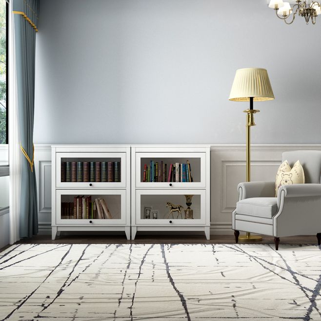 White Manufactured Wood Standard Bookcase Modern Bookshelf with Glass Doors Clearhalo 'Bookcases' 'furn' 'furn_bookcases' 'Furniture' 'furniture_bookcases' 'Office Furniture' 1200x1200_837adcd5-9645-4e12-b53d-2248fca61392