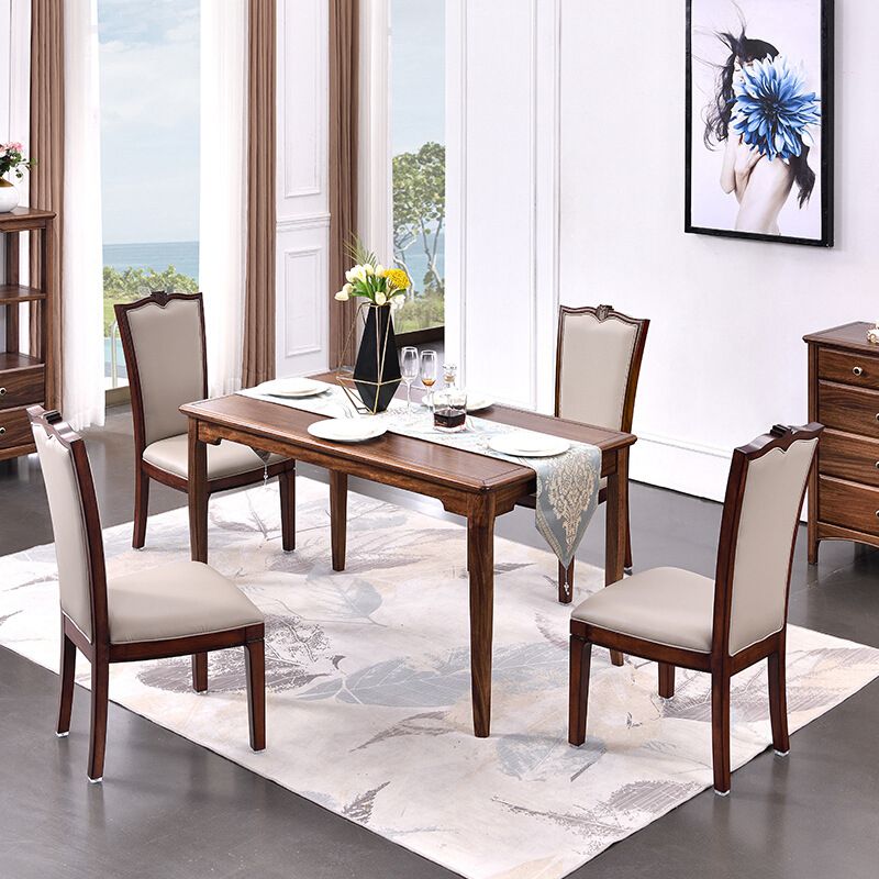 Traditional Rectangle Table Set 1/2/5 Pieces Dining Set for Home Clearhalo 'Dining Room Sets' 'Dining Tables & Seating' 'dining_room_set' 'furn' 'furn_dining_room_set' 'Furniture' 'Kitchen & Dining Furniture' 1200x1200_837d28ca-6edb-46cb-82aa-8e6a77710627