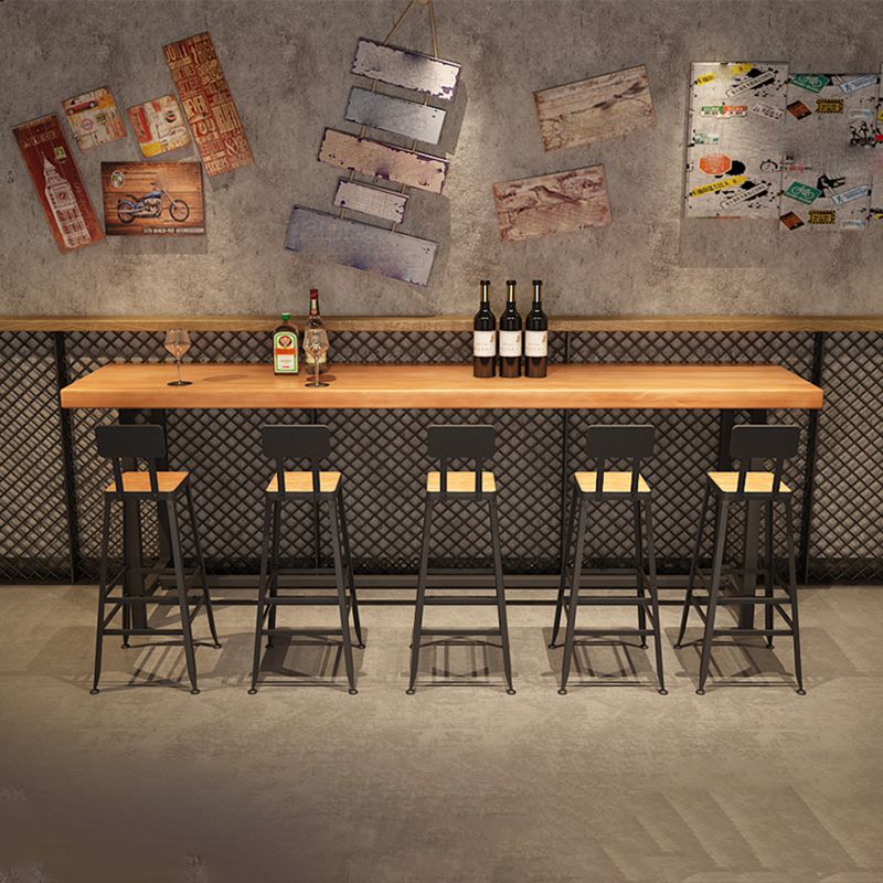 Tavolo da pranzo in legno bar rettangolo industriale tavolo da bar con cavalletto per caffè