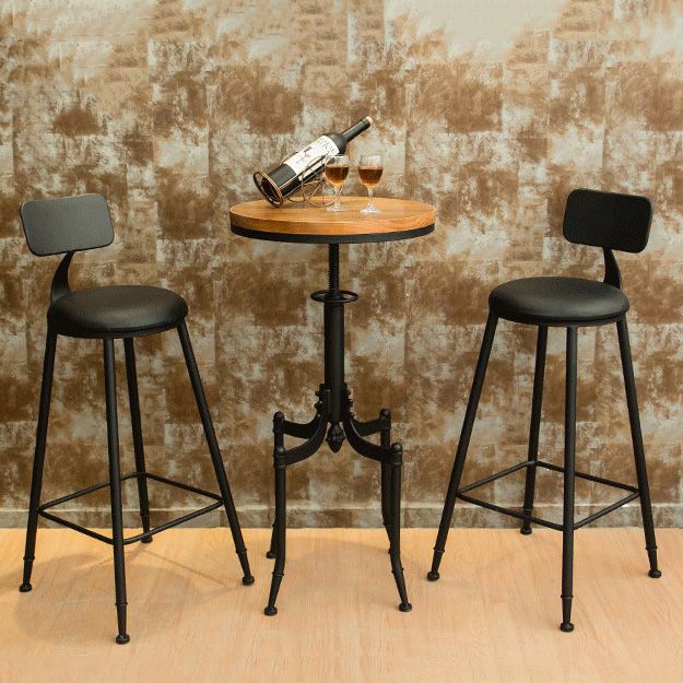 Ensemble de table de bar en bois massif industriel 1/2/3 pièces, ensemble de comptoir réglable