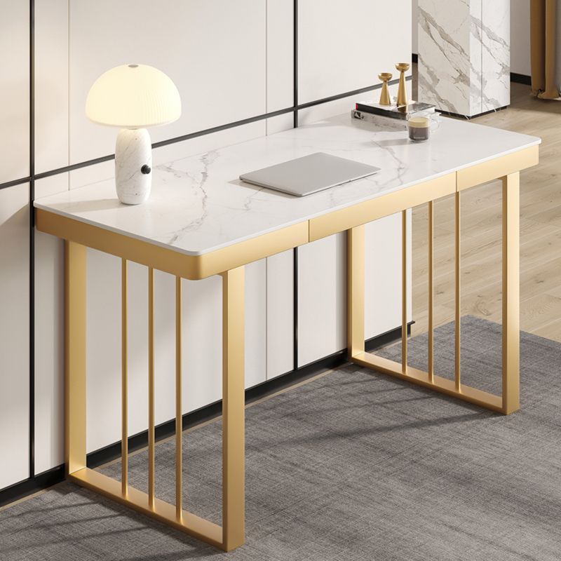 Glam 29.5"H Office Desk Sled Rectangular Writing Desk for Dormitory Clearhalo 'furn' 'furn_office_desk' 'Furniture' 'Office Desks' 'Office Furniture' 'office_desk' 1200x1200_837f7717-bda3-48d5-b647-55b8a3751a76