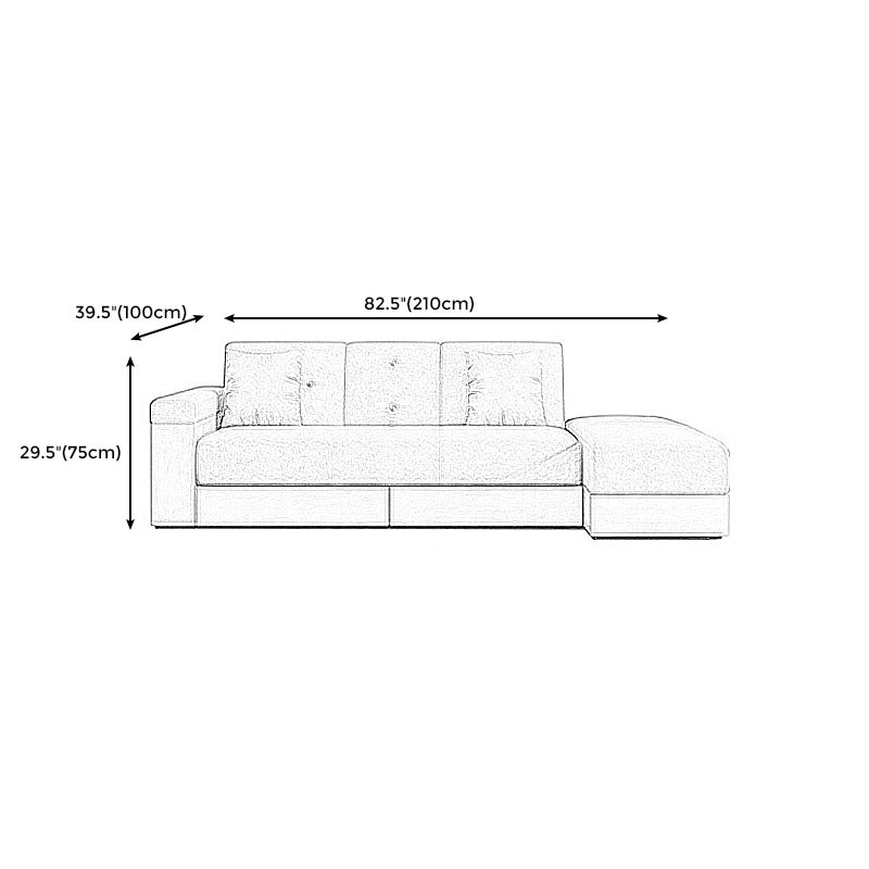 Contemporary Fabric Convertible Sofa Bed 29.53"High Pillow Top Arm Sofa Bed with Storage Clearhalo 'furn' 'furn_sectionals' 'Furniture' 'furniture_sectionals' 'kitchen' 'kitchen_sectionals' 'Living Room Furniture' 'Sectionals' 1200x1200_837fd591-23de-4756-a425-604d47e62ca5