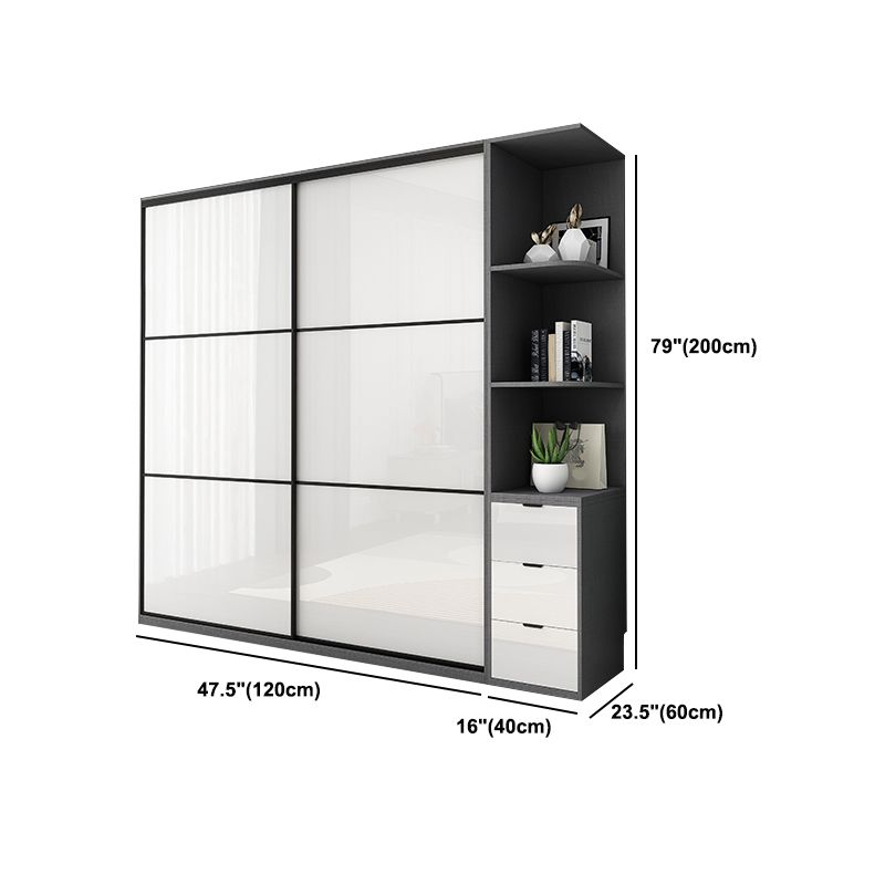 Sliding Engineered Wood Wardrobe Closet Modern Wardrobe Armoire Clearhalo 'Armoires & Wardrobes' 'armoires_wardrobes' 'Bedroom Furniture' 'furn' 'furn_armoires_wardrobes' 'Furniture' 1200x1200_838018e3-08fd-4516-bcbb-152f8c128004