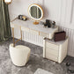 Metal Luxurious Dressing Table in Beige 5 Wood Storage Drawers Vanity Clearhalo 'Bedroom Furniture' 'furn' 'furn_makeup_vanities' 'Furniture' 'Makeup Vanities' 'makeup_vanities' 1200x1200_83802494-0b52-4f0f-96d2-497cb7efa9c0