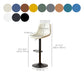 Tabouret de comptoir sans accoudoirs à dossier industriel, tabouret de bar réglable en fer avec coussin en cuir