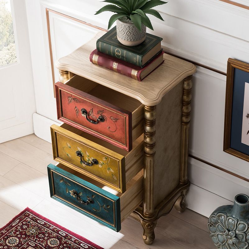 Mobile laterale moderno di metà secolo manici in legno con cassetto