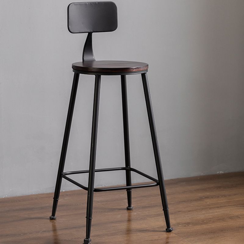 Modern Armless Backrest Counter Stool Iron Bar Stool with Seat and Pedal for Cafe Clearhalo 'Bar Furniture' 'Bar Stools' 'bar_stools' 'furn' 'furn_bar_stools' 'Furniture' 'Kitchen & Dining Furniture' 1200x1200_838342aa-ca2a-4361-ae7e-56b756afca42