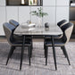 Stone Top Dining Table Modern Rectangle Dining Table with Black Base Clearhalo 'Dining Tables & Seating' 'Dining Tables' 'dining_table' 'Furniture' 'furniture_dining_table' 'Kitchen & Dining Furniture' 'kitchen' 'kitchen_dining_table' 1200x1200_838502b8-e483-41c4-80cf-8886782bda24