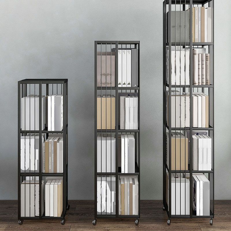Modern Metal Bookshelf Standard Vertical Bookcase in Burnish Clearhalo 'Bookcases' 'furn' 'furn_bookcases' 'Furniture' 'Office Furniture' 1200x1200_8385a001-37e9-4a80-9601-f3dd5a012cd7