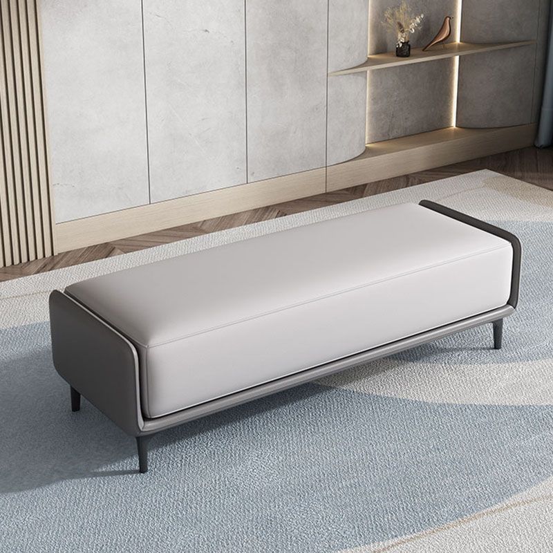 Rectangle Entryway Bench Modern Cushioned Seating Bench with Metal Legs Clearhalo 'Benches' 'Chairs & Seating' 'furn' 'furn_benches' 'Furniture' 'Living Room Furniture' 1200x1200_8386551e-b683-4053-897c-346920ad1d4e